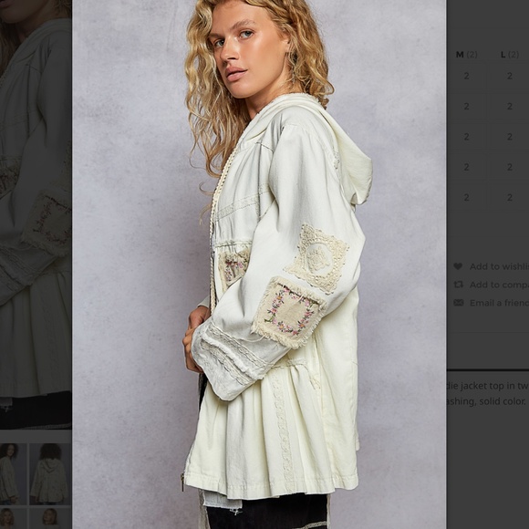 POL “ Kim “ POL A Line Hoodie Top Jacket with Embroidered Patch Detail 94 - Picture 2 of 4